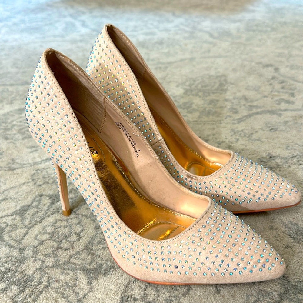 Anne Michelle Pink Rhinestone Stilettos